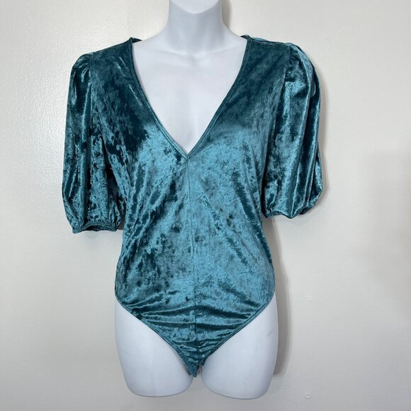 FREE PEOPLE Don’t You Wish Bodysuit in Deep Teal Size M - Picture 2 of 8